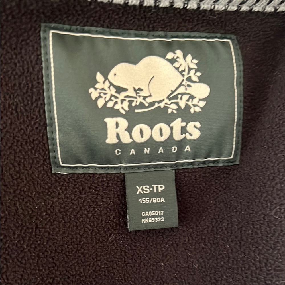 Roots | Women's Size XS Gray Striped Coat - Picture 2 of 7